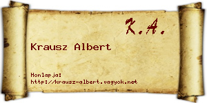 Krausz Albert névjegykártya